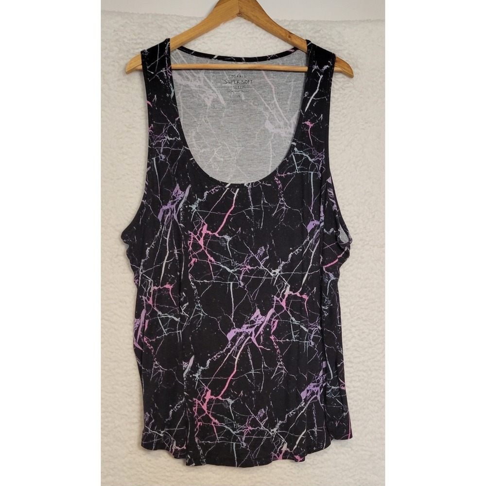 Torrid Super Soft Sleep Tank Top Size 4 Sleeveless Women's Splatter Paint 1063